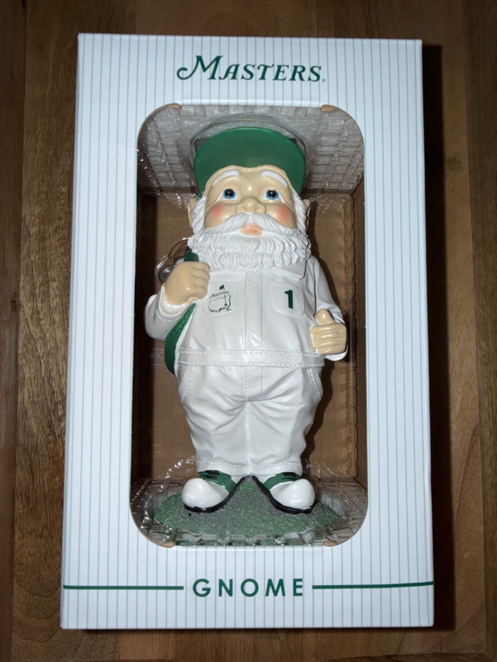 Masters 2026 small Gnome with Green Hat and White Outfit